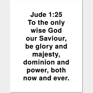 Jude 1:25 King James Version Bible Verse Typography Posters and Art